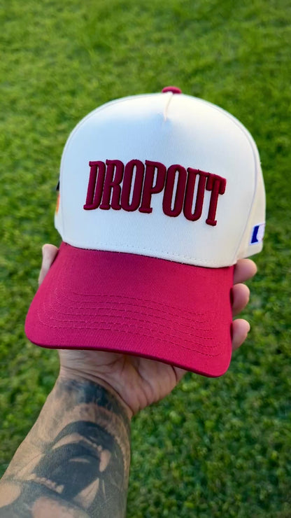 Dropout 🐻 (Cream/Maroon) Snapback Hat